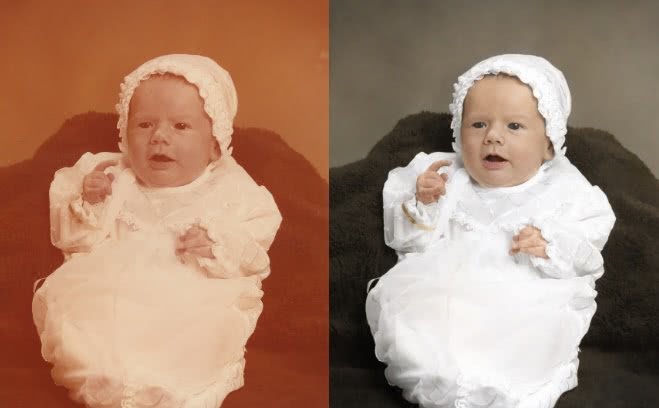 photo restoration of baby