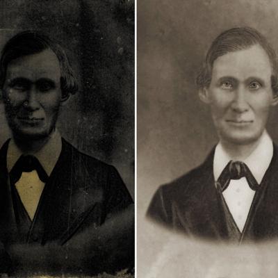 Photo Restoration before and after example