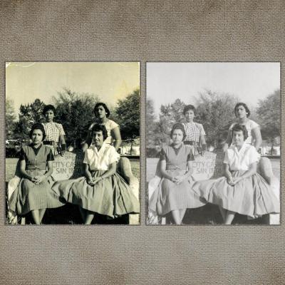 discolored and damaged photo repaired