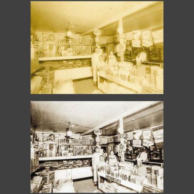 photo restoration of a picture of old 4th ward grocery store in Houston